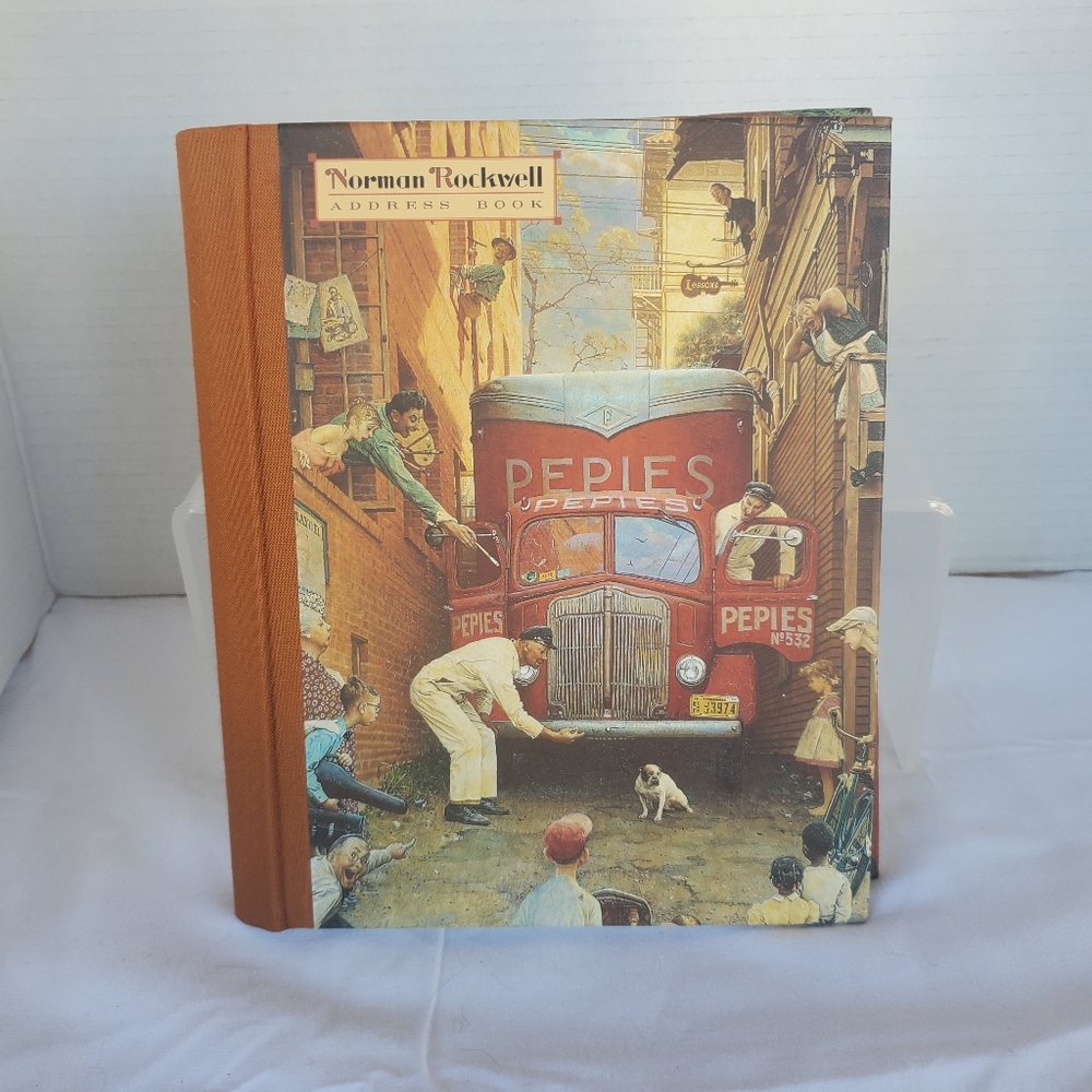 Vintage 90s Norman Rockwell Address Book 1999 Color Plate Prints Pomegranate